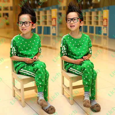 Пижама детская с лампасами и принтами звезд