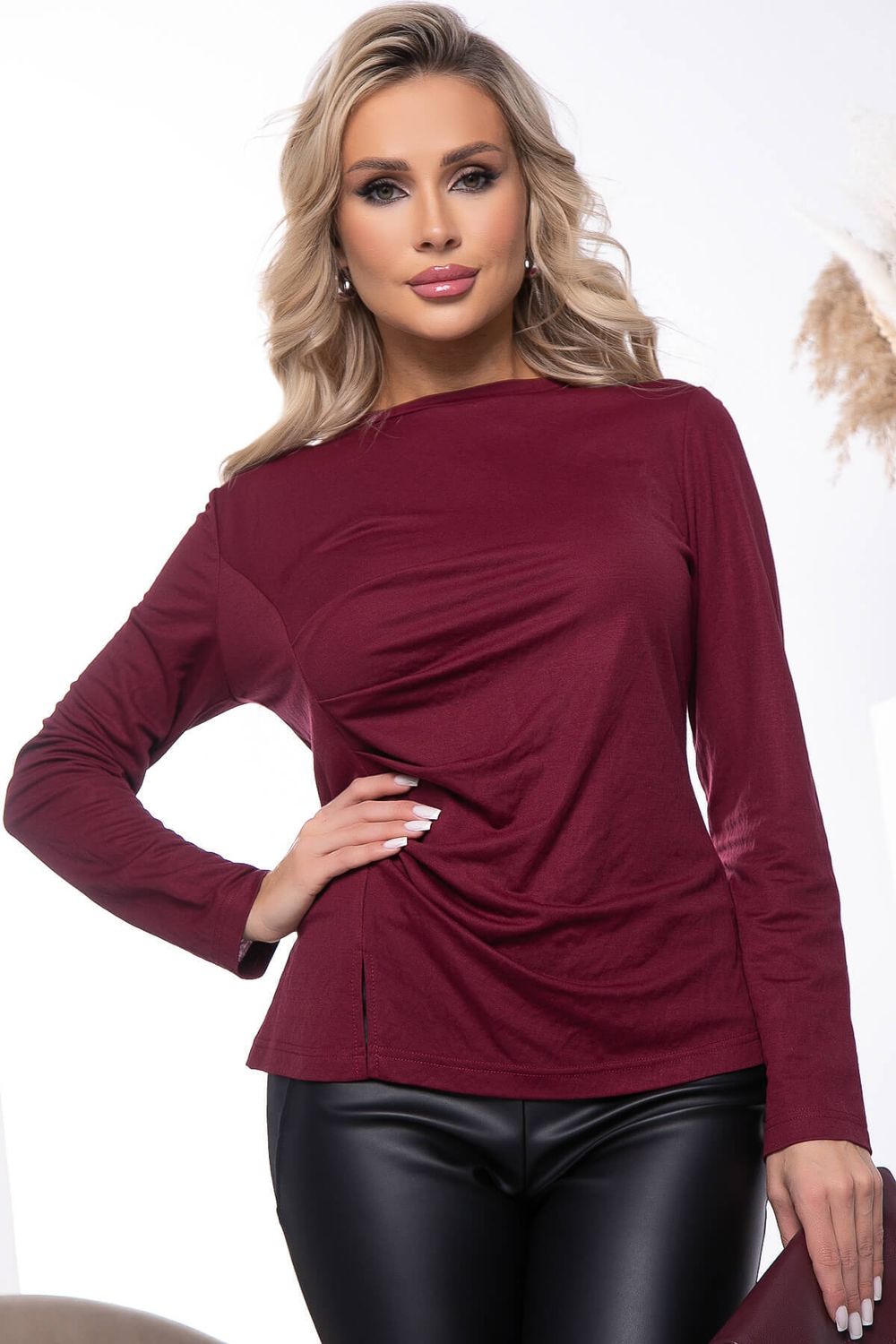 Лонгслив "Женевьева" (винный) Б7633 LT Collection