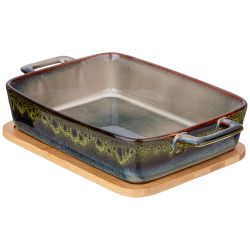 ФОРМА ДЛЯ ЗАПЕКАНИЯ REACTIVE GREEN С БАМБУК. КРЫШКОЙ 30,2*18*5,5 СМ