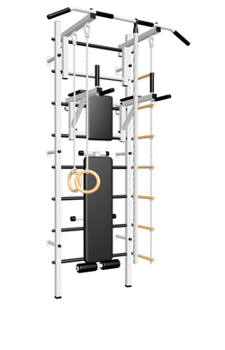 Шведская стенка Sv Sport усиленная 606 (Турник стандарт/Брусья/Скамья/Канат/Кольца/Лестница)