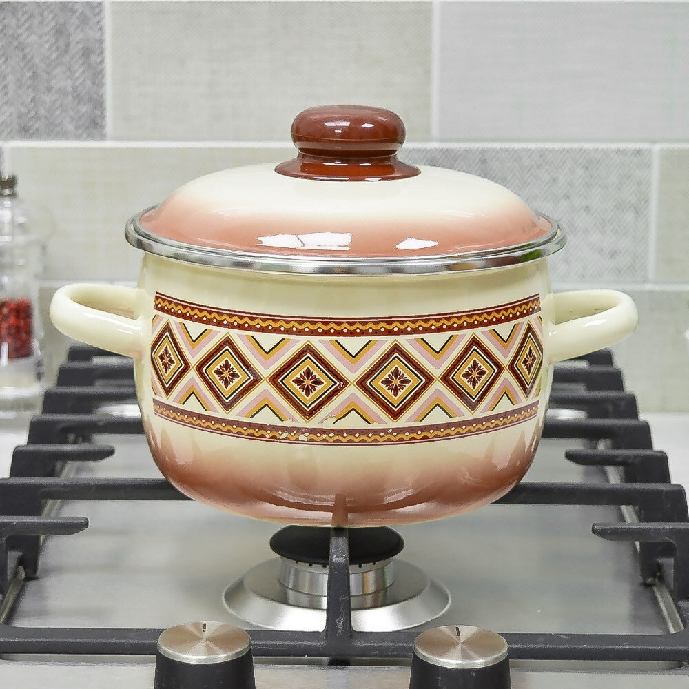 Кастрюля 2л "Шоколад" слоновая кость