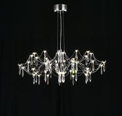Подвесная люстра светодиодная с пультом и хрустальными подвесками Asfour MyFar Ersilia MR2661-60P-76AP