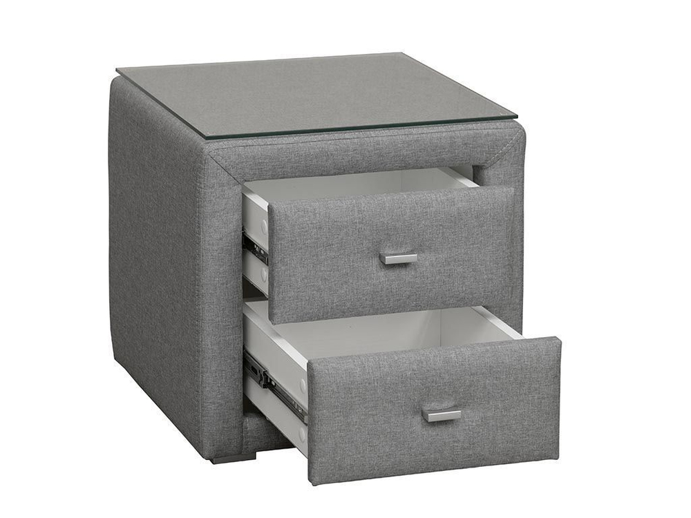 06.34-01 тумба прикроватная со стеклом жаккард серый