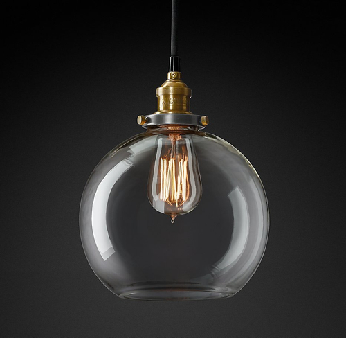 Подвесной дизайнерский светильник  20th C. Factory Filament Clear Glass Caf? Pendant by Restoration Hardware