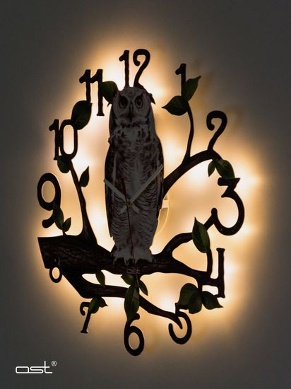 Часы настенные с подсветкой "Сова" 42