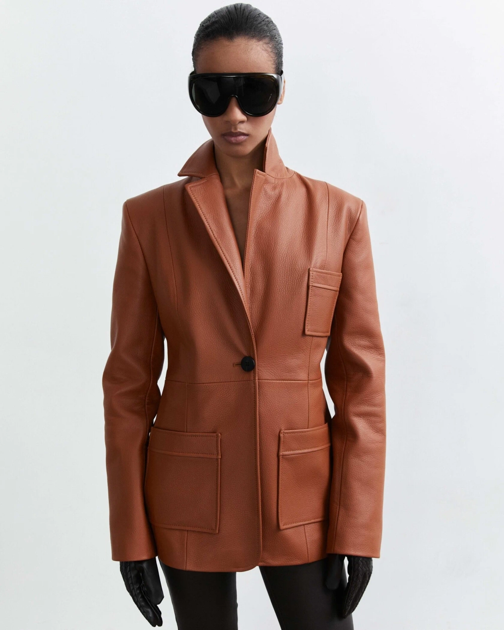 Жакет кожаный, Рыжий