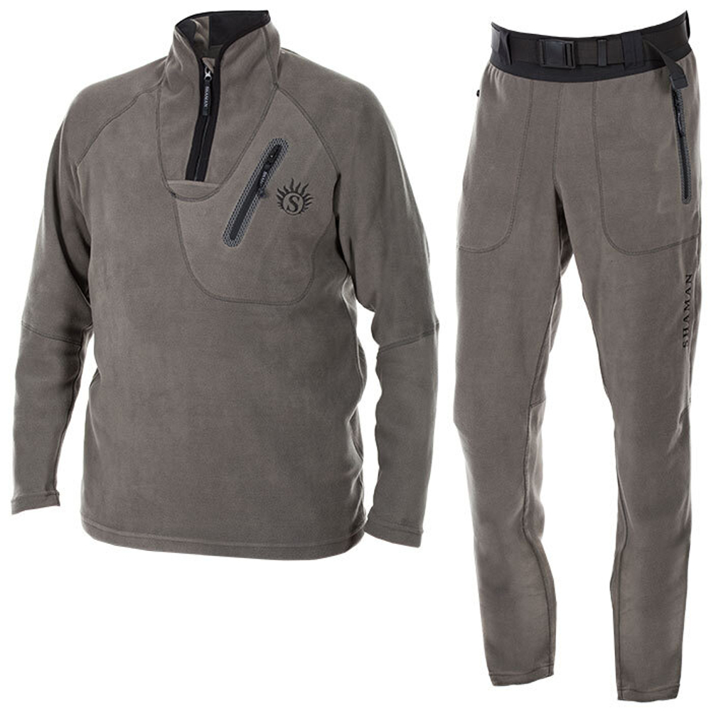 Зимний мужской термокостюм с ремнём ХСН Winter Shaman (Polar fleece) Серый