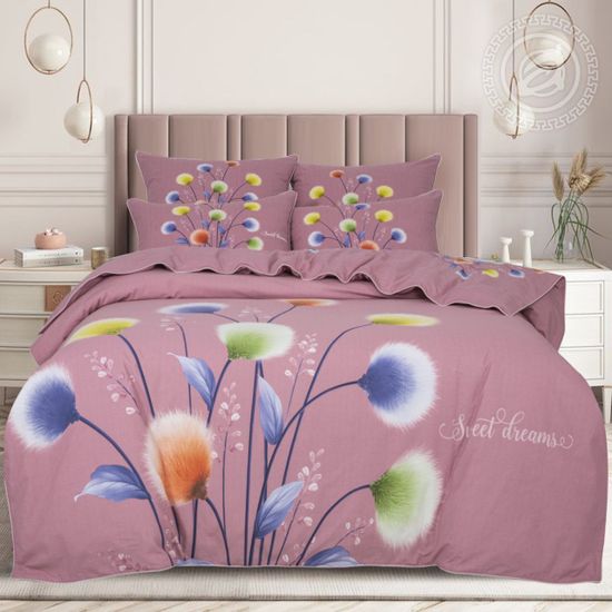Двуспальный с европростынёй комплект постельного белья Нинель велюр (фуле)