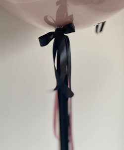 Воздушные шары пыльная роза с бантиками №1171