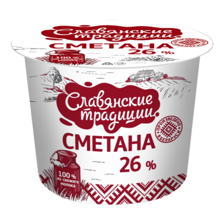 Сметана "Славянские традиции" 26%, 380 г