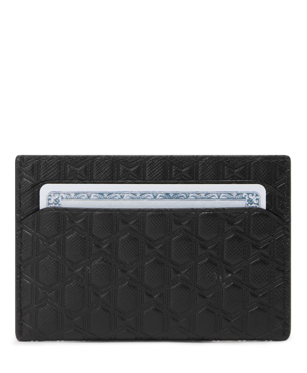 Чехол для карточек кожаный тонкий/Black Textured Monogram