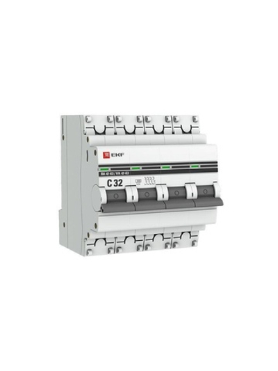 Выключатель автоматический модульный 4п C 32А 4.5кА ВА 47-63 PROxima EKF mcb4763-4-32C-pro