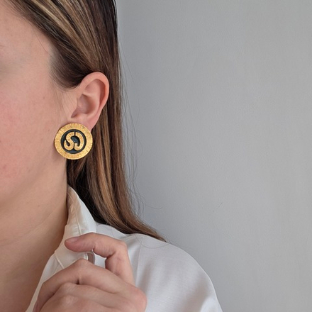 Клипсы St John в черной эмали