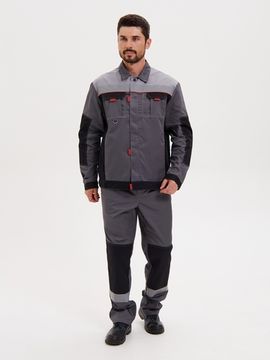 Костюм "Модуль" полукомбинезон (т.серый/черный/св.серый)