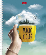 Тетрадь А5ф, 48л. клетка на гребне мат.ламин. 4 диз.в блистер "Волшебные облака" (Хатбер)