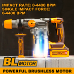 Аккумуляторный бесщеточный перфоратор SDS-Plus INGCO CRHLI202882 INDUSTRIAL 20 В 4,5 Дж 2x4 Ач