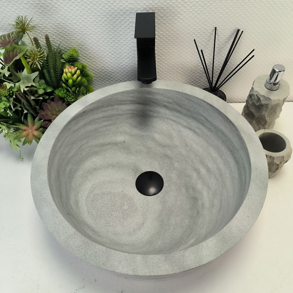 Раковина из андезита Drum Blue Kecil DA-62936 45*45*15 10
