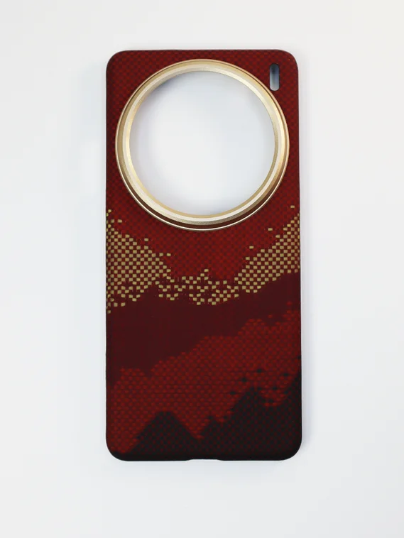 Карбоновый чехол для Vivo X200 Pro с MagSafe Солнечный свет золотой горы (Sunlight of the Golden Mountain)