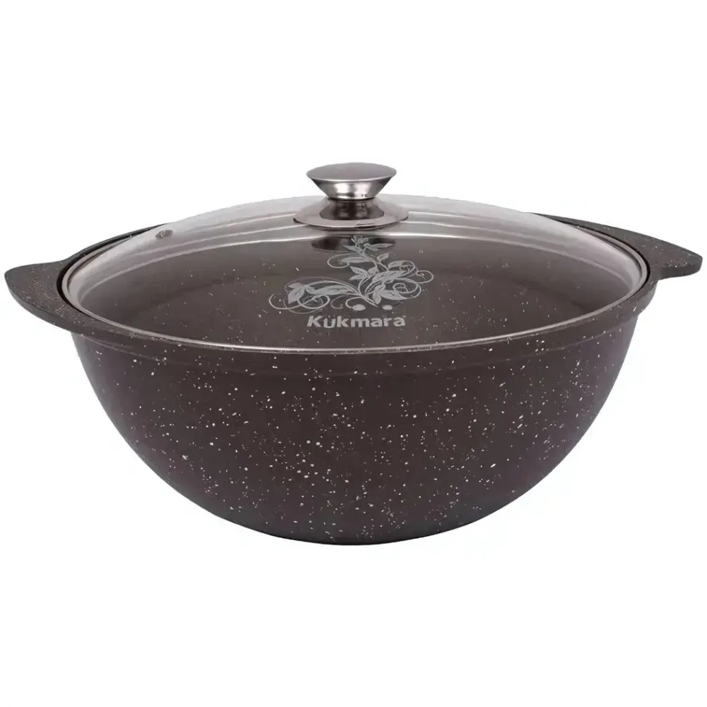 Казан для плова 3,5л со стекл. крышкой АП (кофейный мрамор) кмк37а