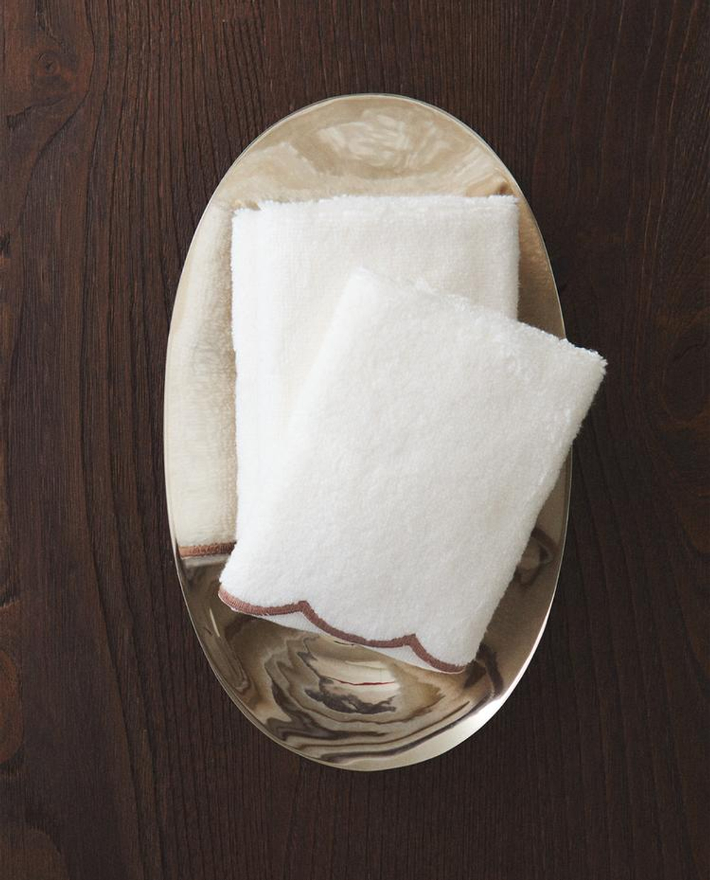 ZARA HOME ПОЛОТЕНЦЕ С КОНТРАСТНОЙ КАЙМОЙ ПО КРАЮ (НАБОР ИЗ 3 ШТ), РОЗОВЫЙ