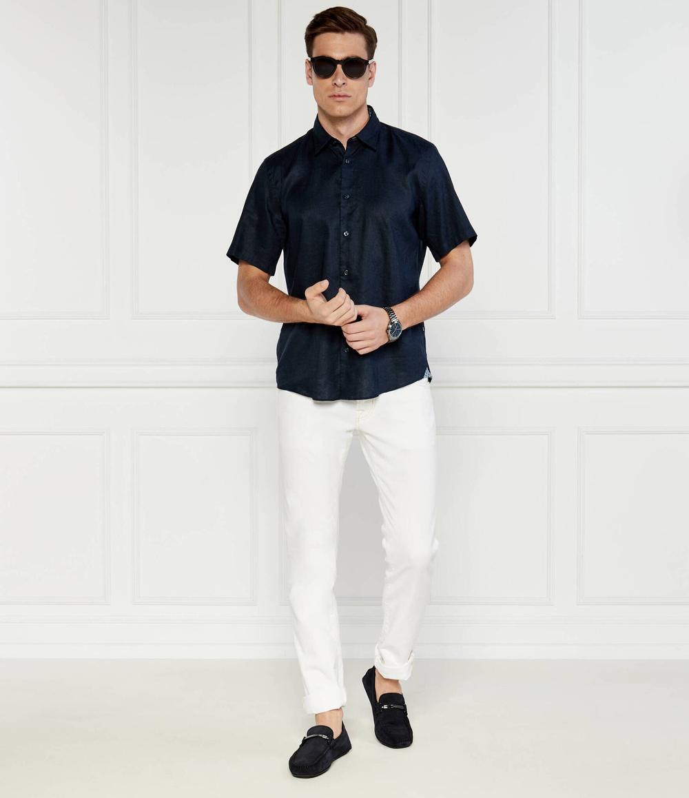 Льняная рубашка S-LIAM-ken BOSS BLACK - темно-синий(50515156)