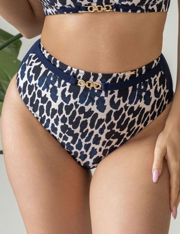 Плавки Kris Line Santorini бразилиана High Waist (синий/белый)