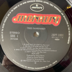 Винтажная виниловая пластинка LP Bon Jovi 7800 Fahrenheit (Japan 1985) (Obi) The Price Of Love