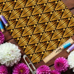 Ткань оксфорд 600 крупный золотой узор в виде ракушки