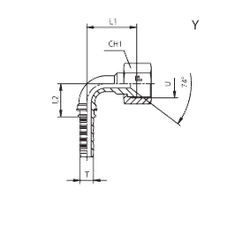 Фитинг DN 06 JIC (Г) 9/16 (90) (накидная гайка)