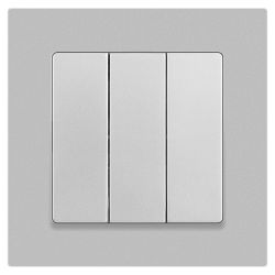 Выключатель Intro Accent 6-106-03 тройной, 10А-250В, IP20, СУ, AL/CU, алюминий