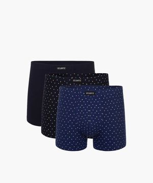 Трусы мужские боксеры (3шт), Atlantic 3MH-025, темно-синий + темно-синий + темно-голубой