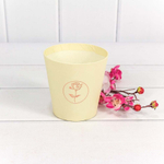 Коробка Ваза для цветов 10.7х10.6 см "Мини" с тиснением (Бежевый)