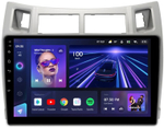 Магнитола для Toyota Vitz 2, Yaris 2 2005-2011 (рамка серебро) - Teyes CC3L на Android 10, 8-ядер, CarPlay, 4G SIM-слот