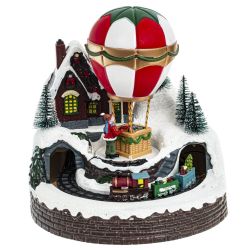 GAEM Фигурка декоративная "Рождество" (4 мелодии, подсвет, движ, 3xAA н/п, +USB), L19,5 W18 H21 см