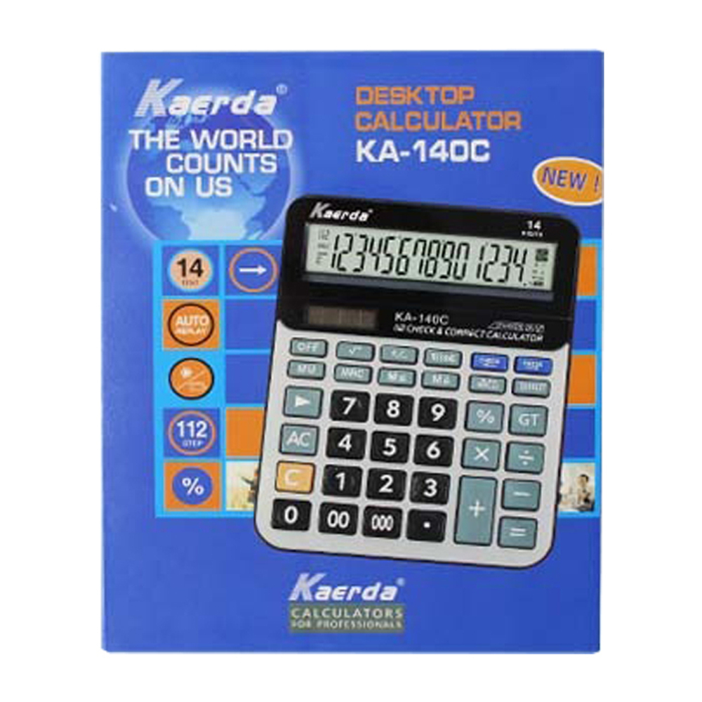 Калькулятор настольный Kaerda 14 Bit, LCD, 20.5*15.8*4.5 см, серый