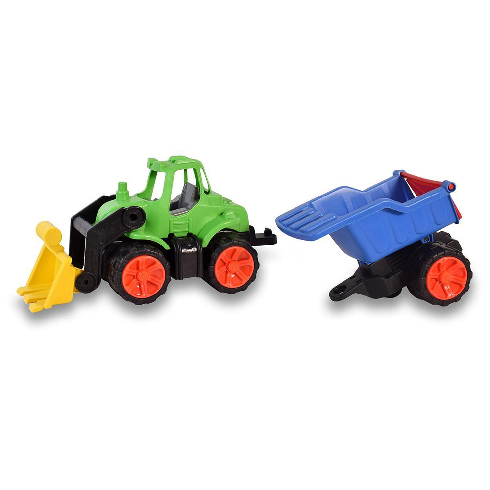 Пластмассовая игрушечная машина Toy Bibib "Большой Трактор с Прицепом" (65*19*23 см), сетка