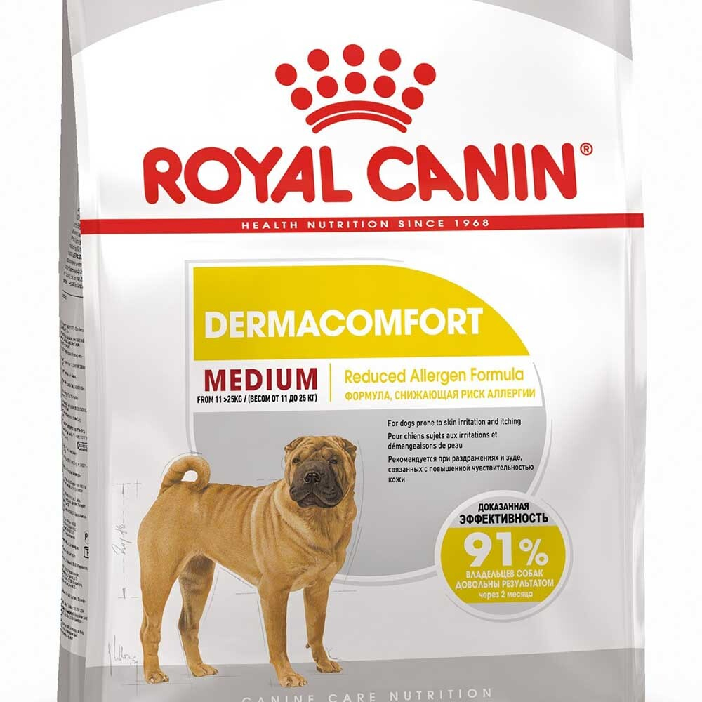 Royal Canin Medium Dermacomfort Adult - корм для собак средних пород с проблемной кожей и шерстью