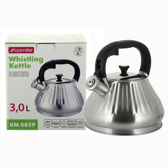 Чайник 3 л. из нержавеющей стали со свистком Kamille KM 0859