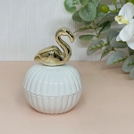 Шкатулка керамическая «GOLD Podarok», лебедь, цвет белый, 8*10,5*3см (в инд. коробке)