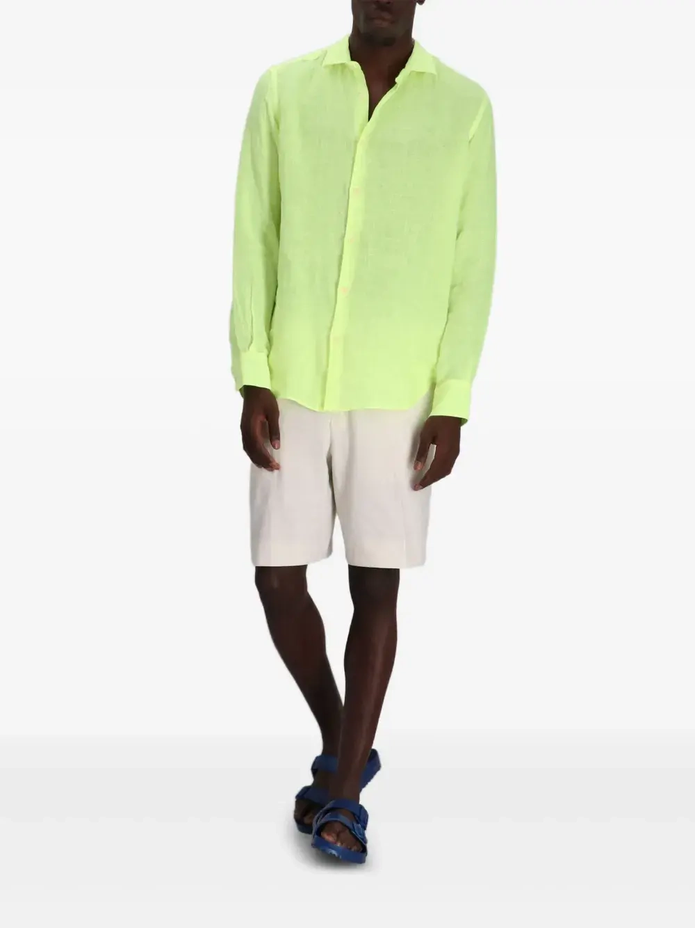 Рубашка MC Saint Barth Pamplona желтый неон