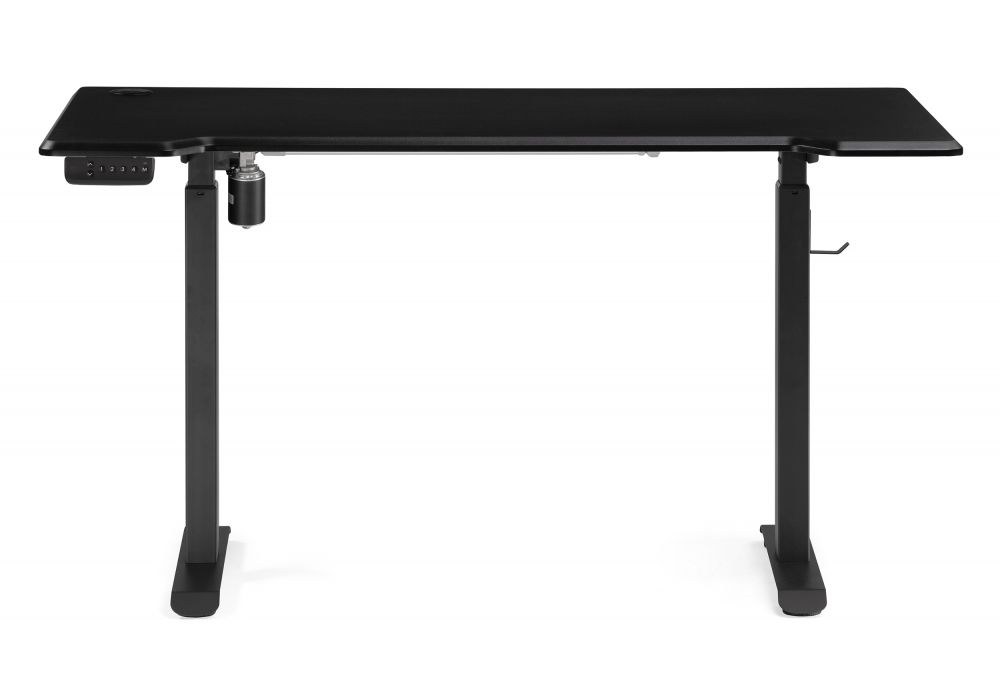 Компьютерный стол Маркос с механизмом подъема 140х80х75 черный / шагрень черная