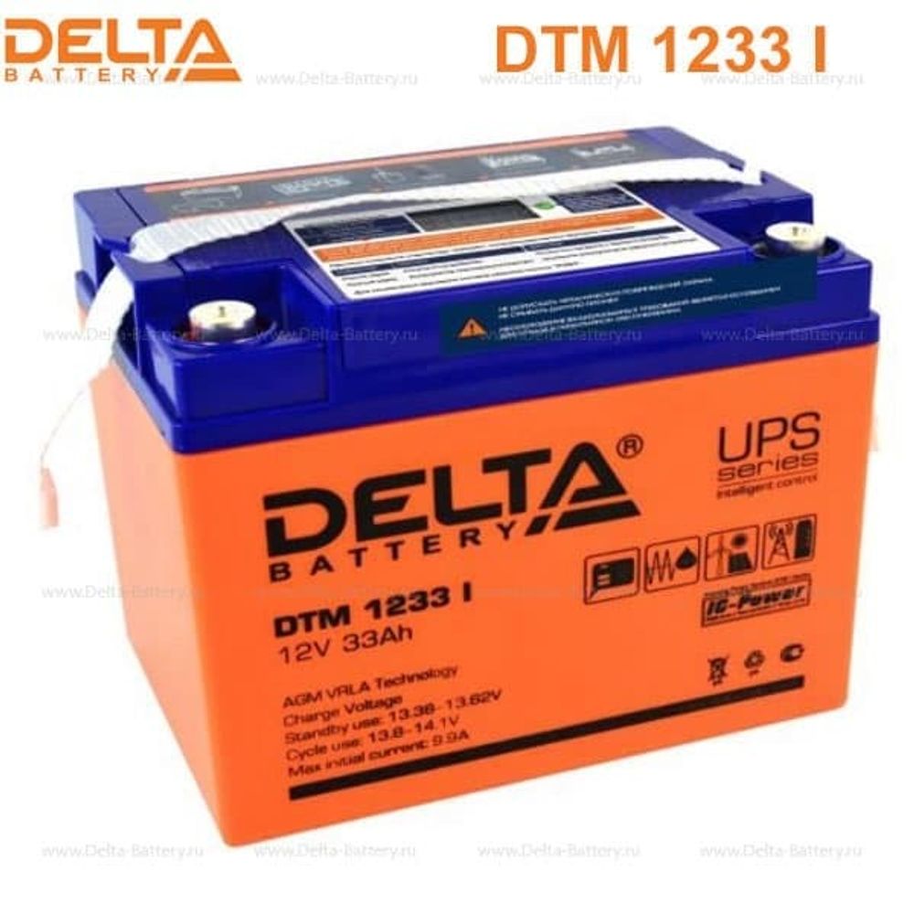 Аккумуляторная батарея Delta DTM 1233 I (12V / 33Ah)