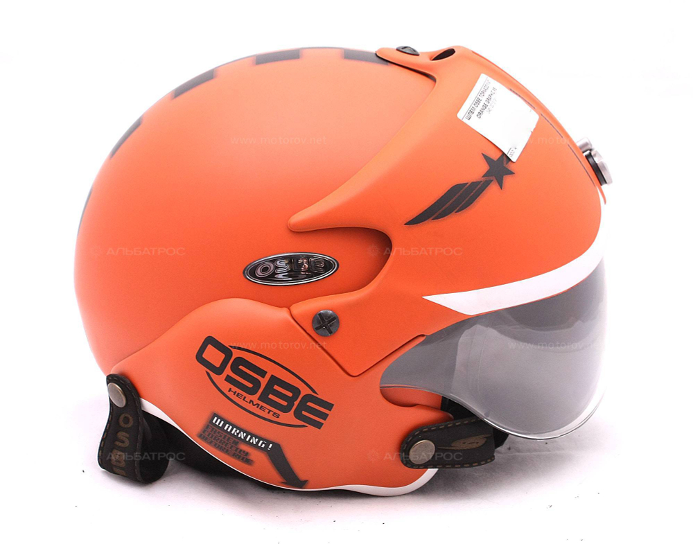 Шлем открытый OSBE TORNADO, оранжевый матовый с графикой