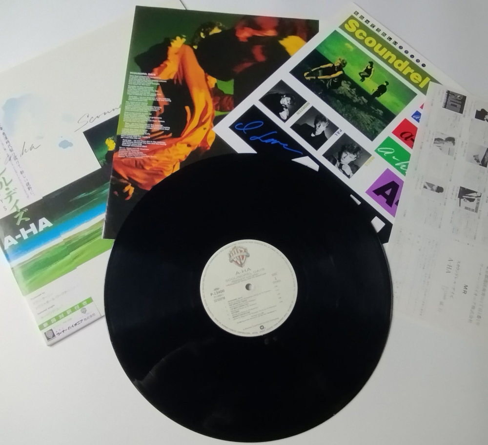 Винтажная виниловая пластинка LP A-ha Scoundrel Days (Japan 1986) (Obi, Stickers) Cry Wolf