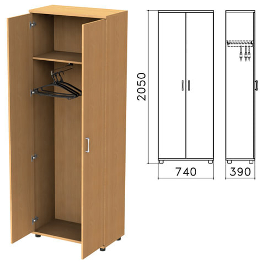 Шкаф для одежды "Монолит", 740х390х2050, цвет бук бавария, ШМ49.1