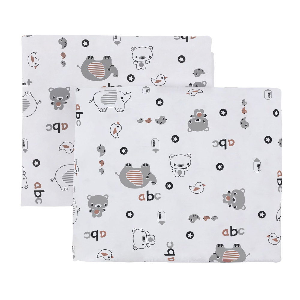 Пеленка текстильная BUBO BABY "SOFT" 100х120 см, кулирная гладь, 2 шт