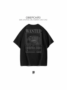 Футболка оверсайз с принтом Zoro One Piece черная