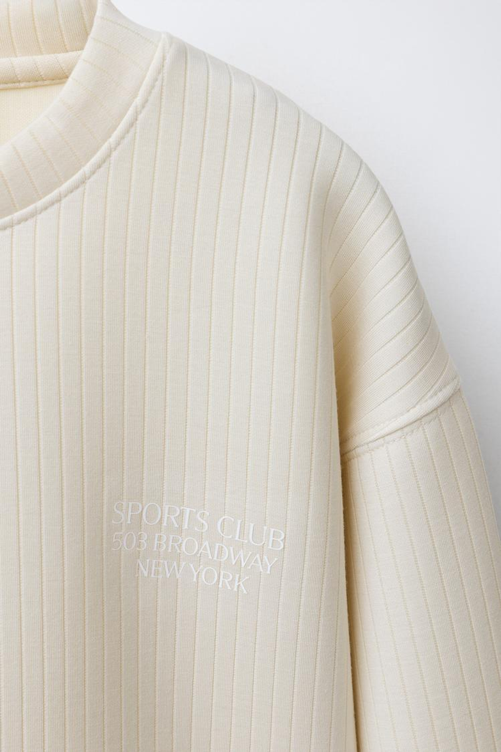 ZARA ТОЛСТОВКА С НАДПИСЬЮ, ЭКРЮ