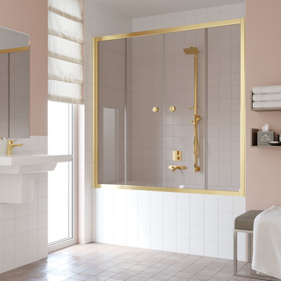 Шторка на ванну Vegas Glass Z2V профиль золото, стекло бронза