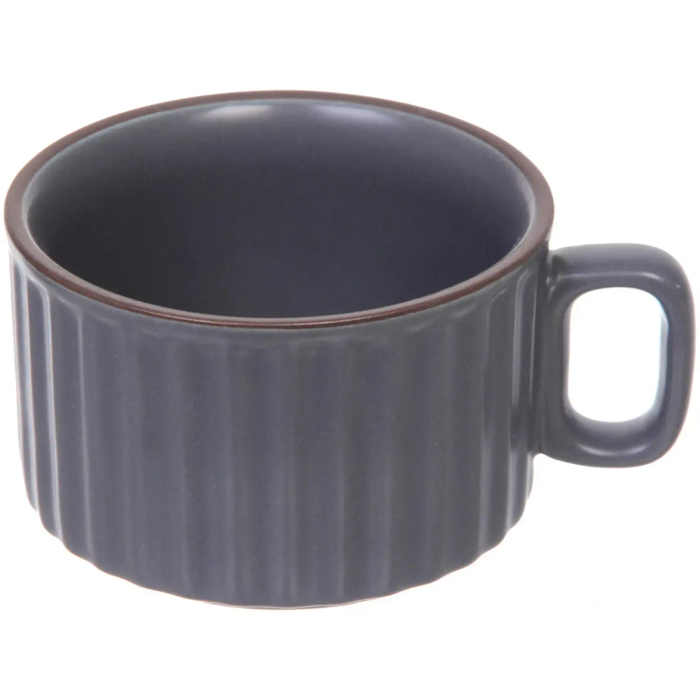 Чайная пара «Вива» (кружка 240мл, блюдце, ложка) серый